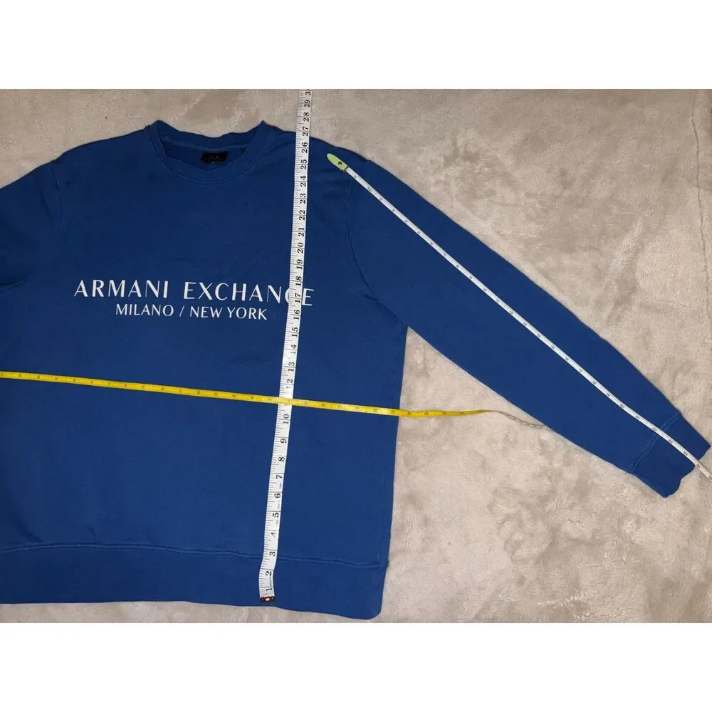 Armani Exchange Men’s Blue Sweatshirt Size XL Milano New York